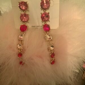 Elegant Pink and Gold Dangle Earrings gorgeous!
